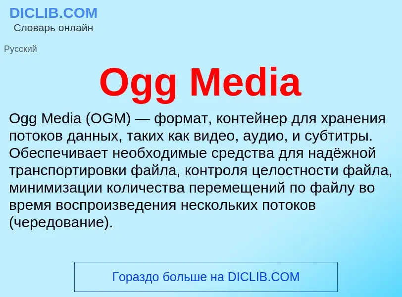 Что такое Ogg Media - определение