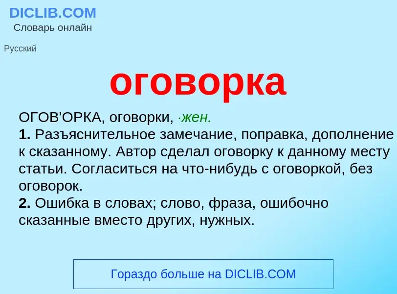 Что такое оговорка - определение