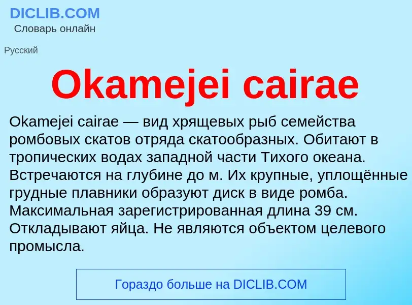 Что такое Okamejei cairae - определение