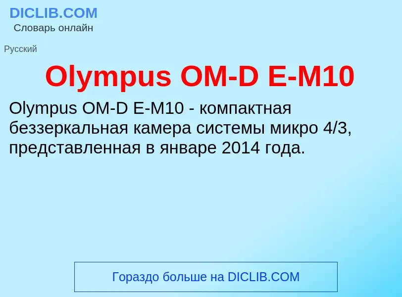 Wat is Olympus OM-D E-M10 - definition