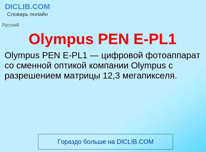 Wat is Olympus PEN E-PL1 - definition