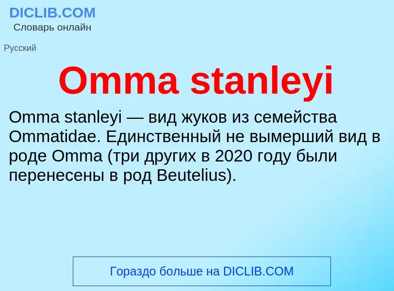 Wat is Omma stanleyi - definition