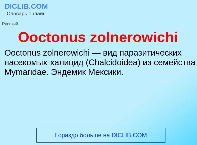 Wat is Ooctonus zolnerowichi - definition