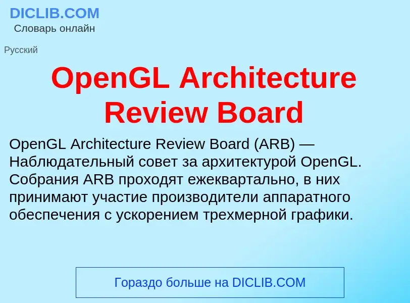 Wat is OpenGL Architecture Review Board - definition