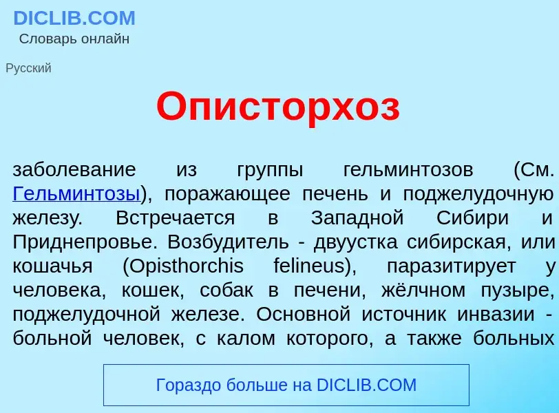 What is Описторх<font color="red">о</font>з - meaning and definition