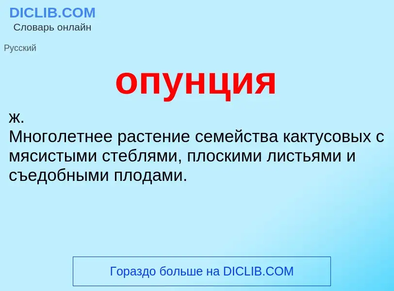 ¿Qué es опунция? - significado y definición