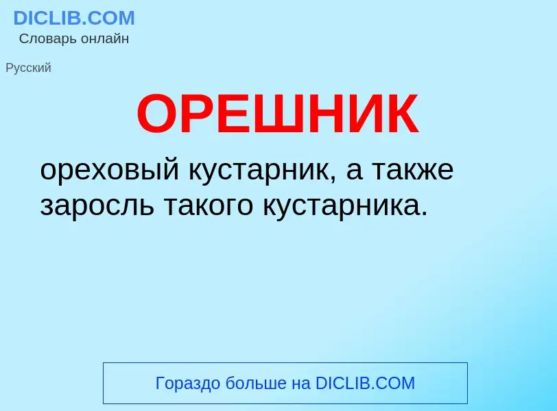 Что такое ОРЕШНИК - определение