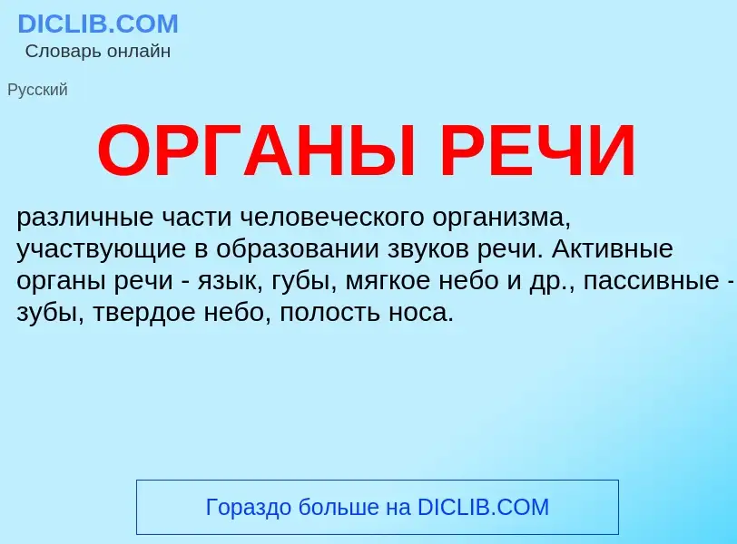 What is ОРГАНЫ РЕЧИ - definition