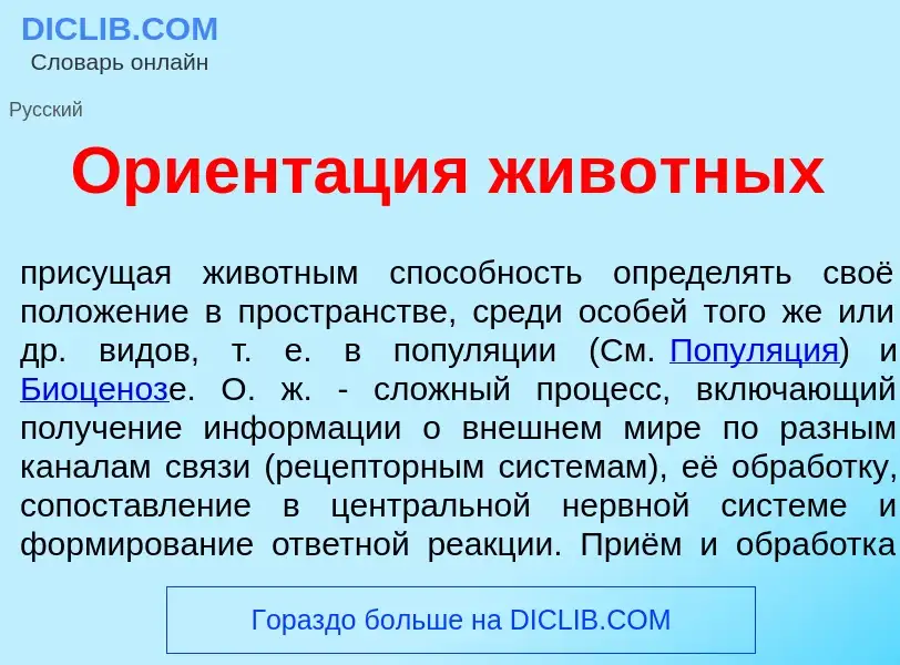 Что такое Ориент<font color="red">а</font>ция жив<font color="red">о</font>тных - определение