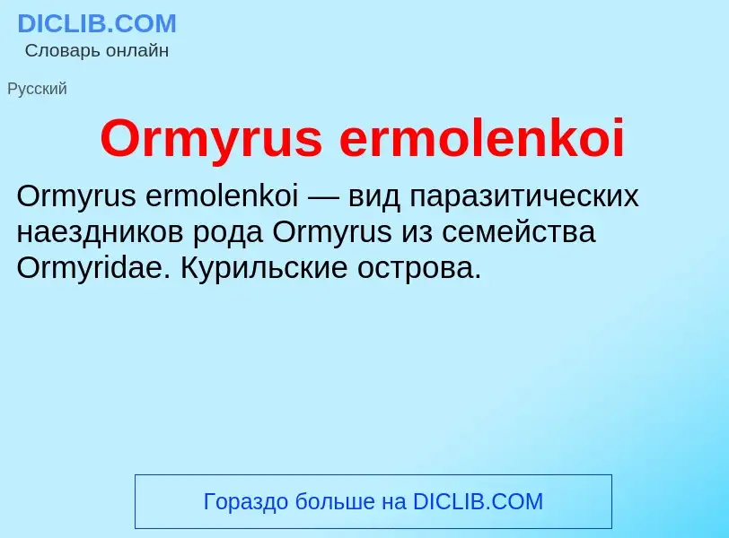 Wat is Ormyrus ermolenkoi - definition