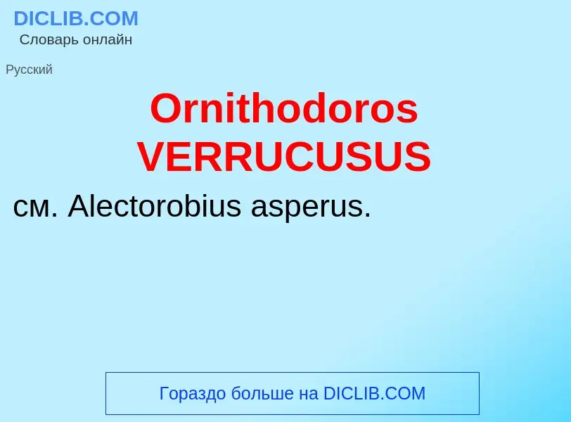 Τι είναι Ornithodoros VERRUCUSUS - ορισμός