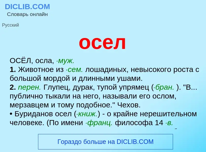 Che cos'è осел - definizione