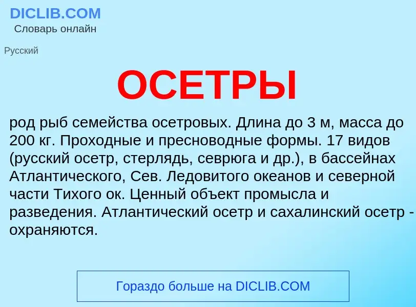 Что такое ОСЕТРЫ - определение