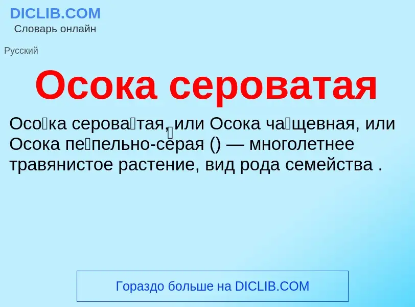 ¿Qué es Осока сероватая? - significado y definición