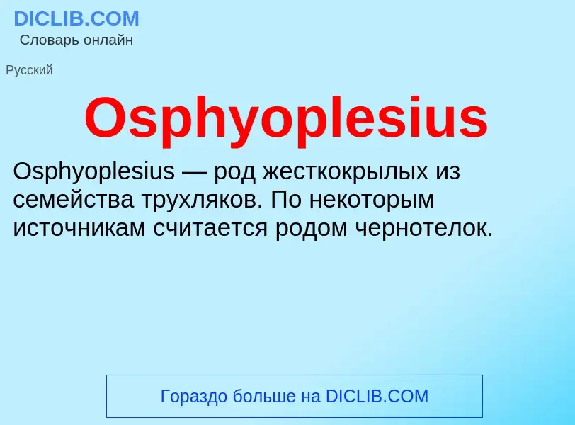 ¿Qué es Osphyoplesius? - significado y definición