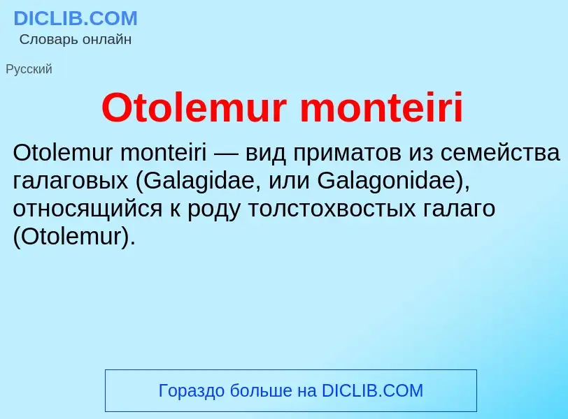 Что такое Otolemur monteiri - определение