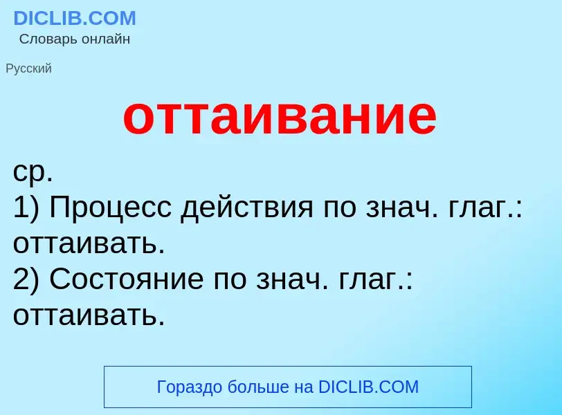 Τι είναι оттаивание - ορισμός