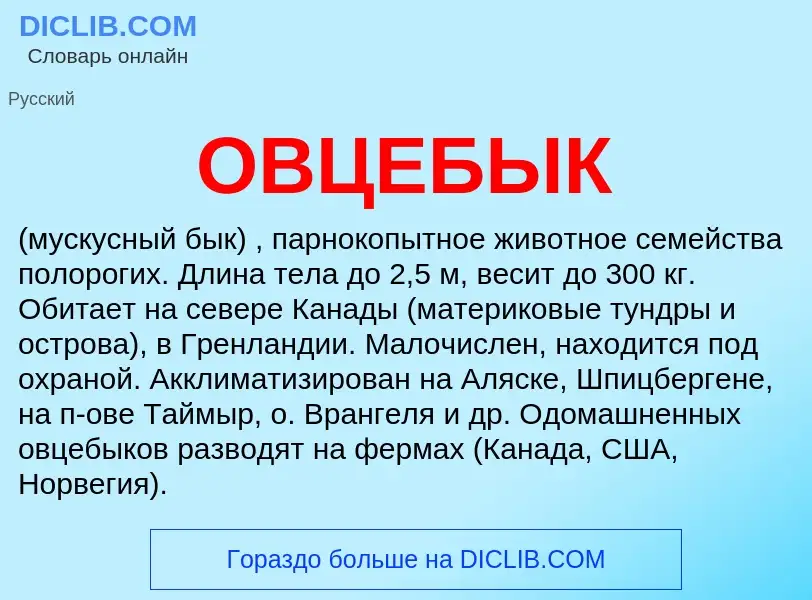 Что такое ОВЦЕБЫК - определение