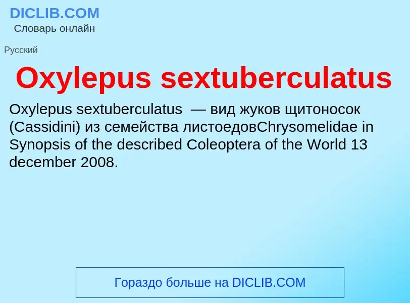 Che cos'è Oxylepus sextuberculatus - definizione