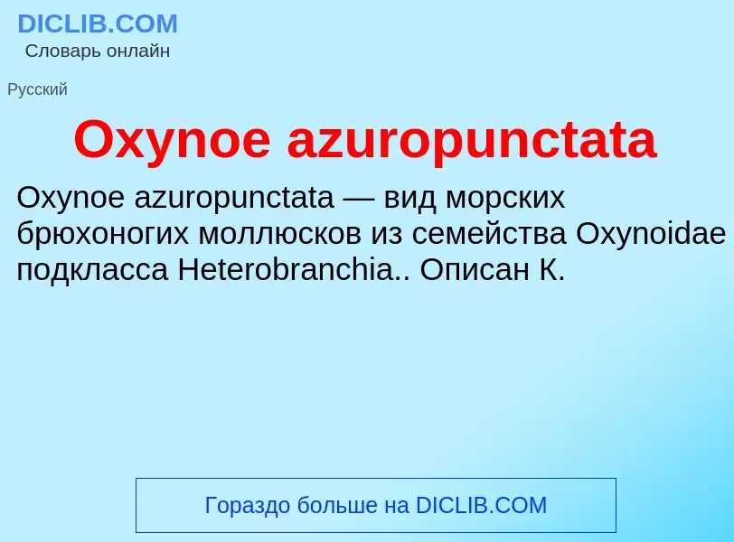 Was ist Oxynoe azuropunctata - Definition