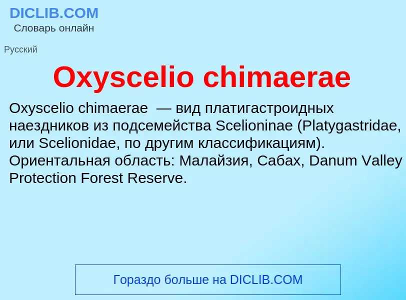 Что такое Oxyscelio chimaerae - определение