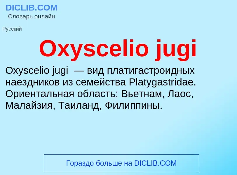 Что такое Oxyscelio jugi - определение