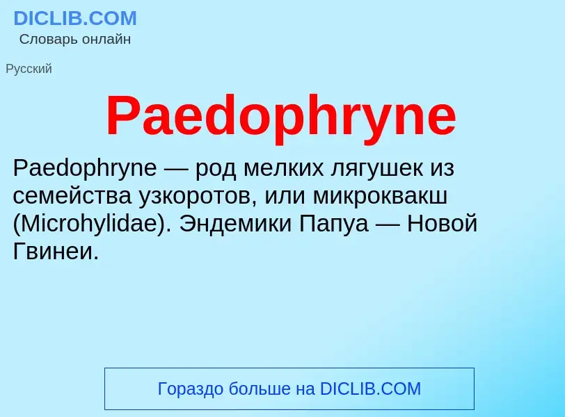 ¿Qué es Paedophryne? - significado y definición