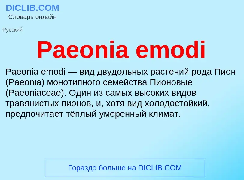 ¿Qué es Paeonia emodi? - significado y definición