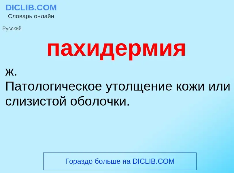 ¿Qué es пахидермия? - significado y definición