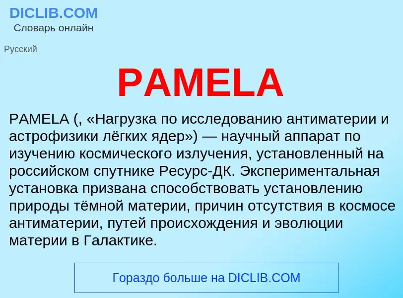 Wat is PAMELA - definition