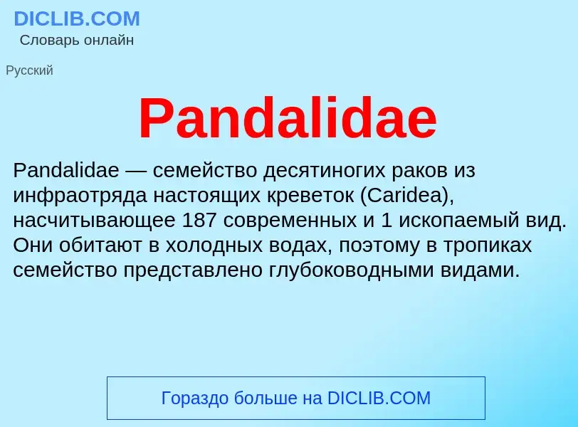 ¿Qué es Pandalidae? - significado y definición