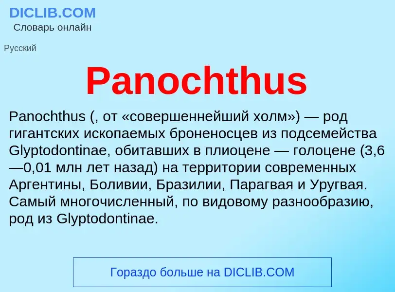 Что такое Panochthus - определение