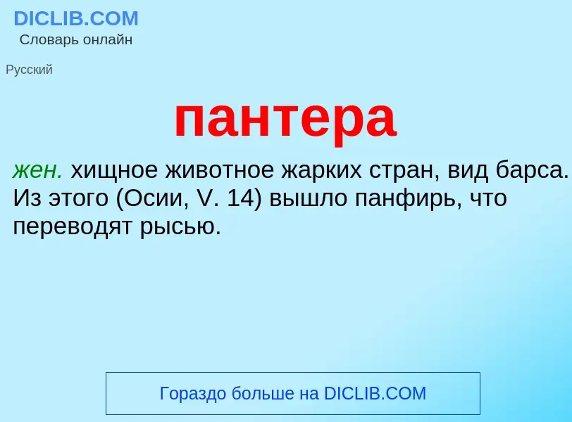 ¿Qué es пантера? - significado y definición