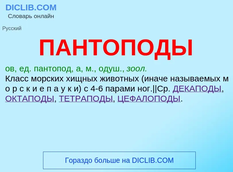 Что такое ПАНТОПОДЫ - определение