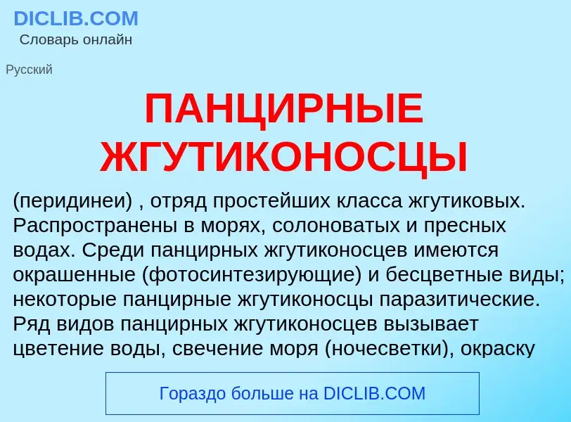 Was ist ПАНЦИРНЫЕ ЖГУТИКОНОСЦЫ - Definition