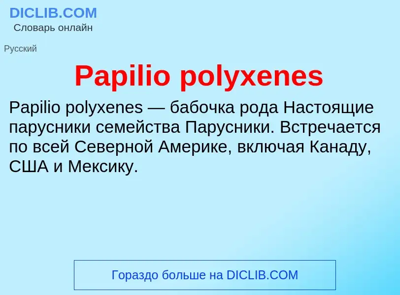 ¿Qué es Papilio polyxenes? - significado y definición