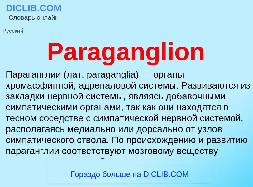 ¿Qué es Paraganglion? - significado y definición