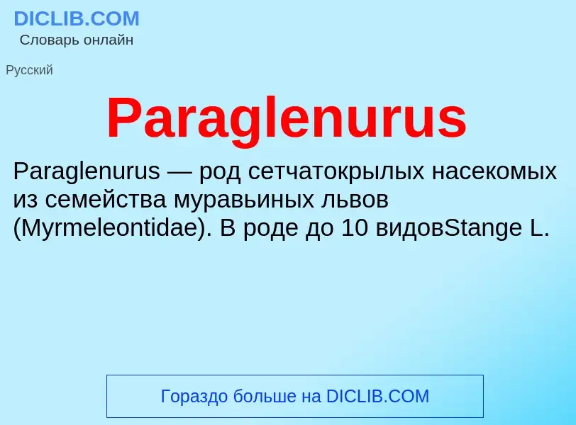 Что такое Paraglenurus - определение