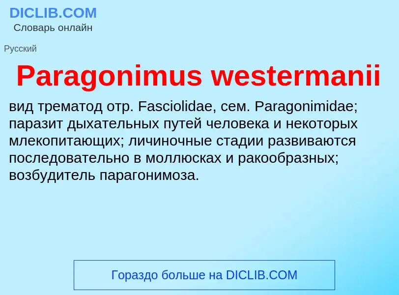 ¿Qué es Paragonimus westermanii? - significado y definición