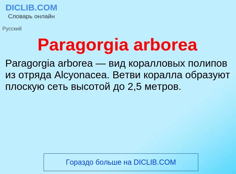 ¿Qué es Paragorgia arborea? - significado y definición