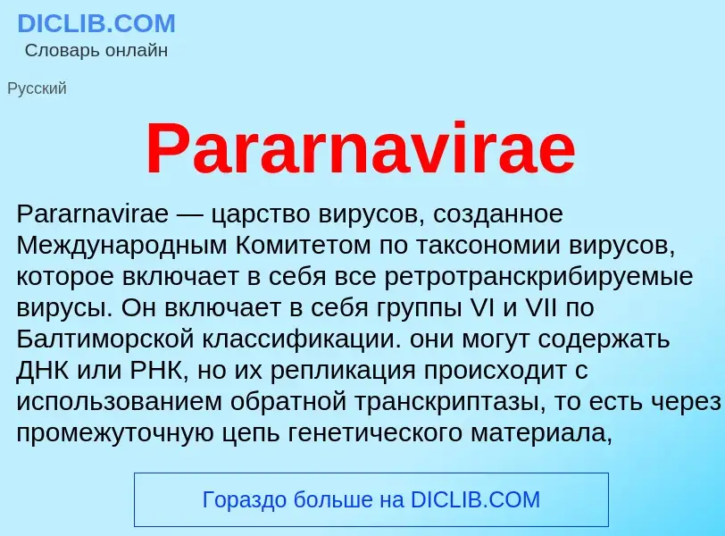 ¿Qué es Pararnavirae? - significado y definición