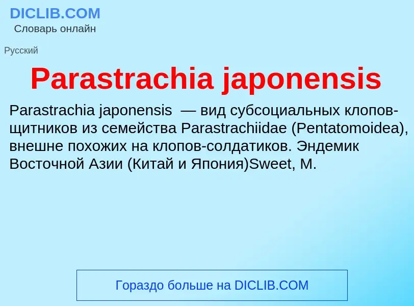 Что такое Parastrachia japonensis - определение