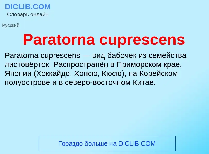 ¿Qué es Paratorna cuprescens? - significado y definición