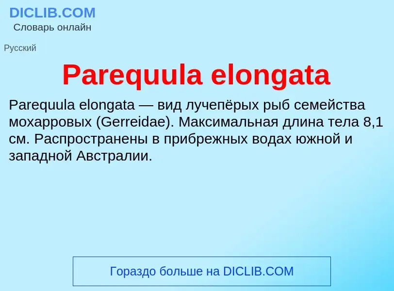 Что такое Parequula elongata - определение