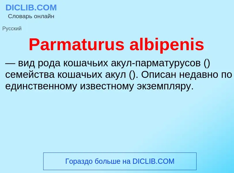 Что такое Parmaturus albipenis - определение