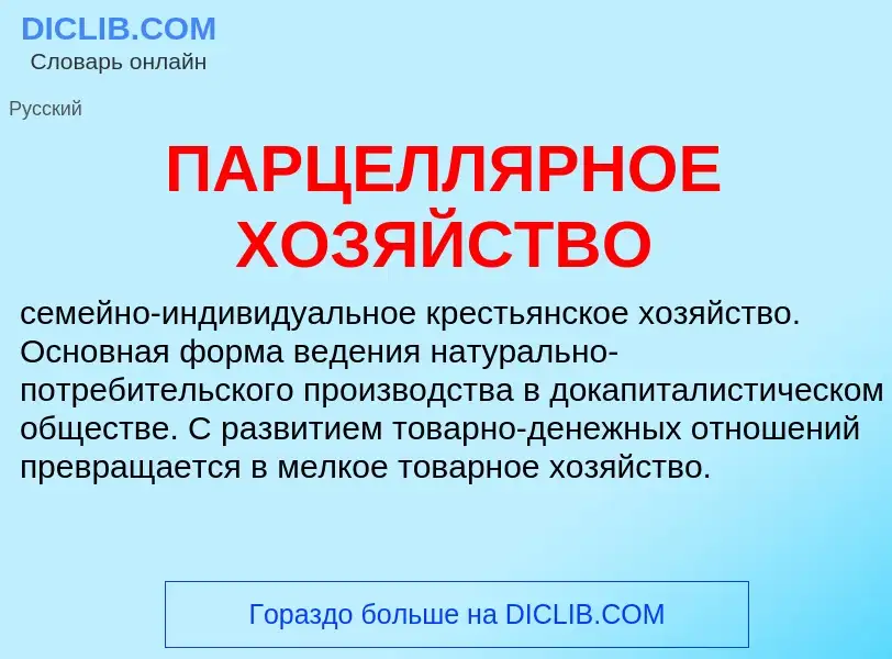 Τι είναι ПАРЦЕЛЛЯРНОЕ ХОЗЯЙСТВО - ορισμός