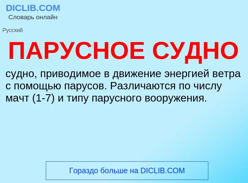 O que é ПАРУСНОЕ СУДНО - definição, significado, conceito