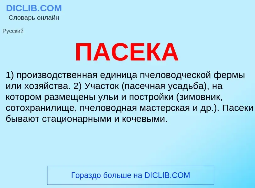 Wat is ПАСЕКА - definition