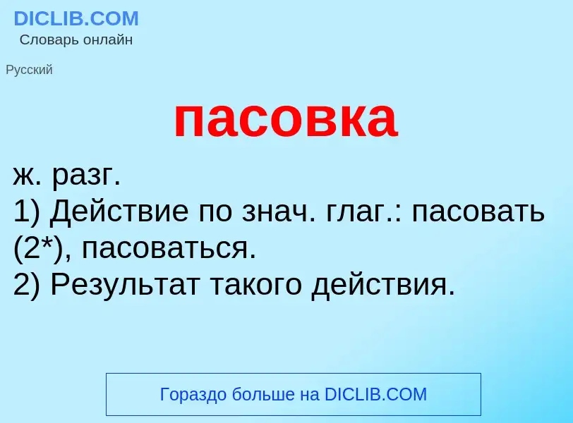 Wat is пасовка - definition