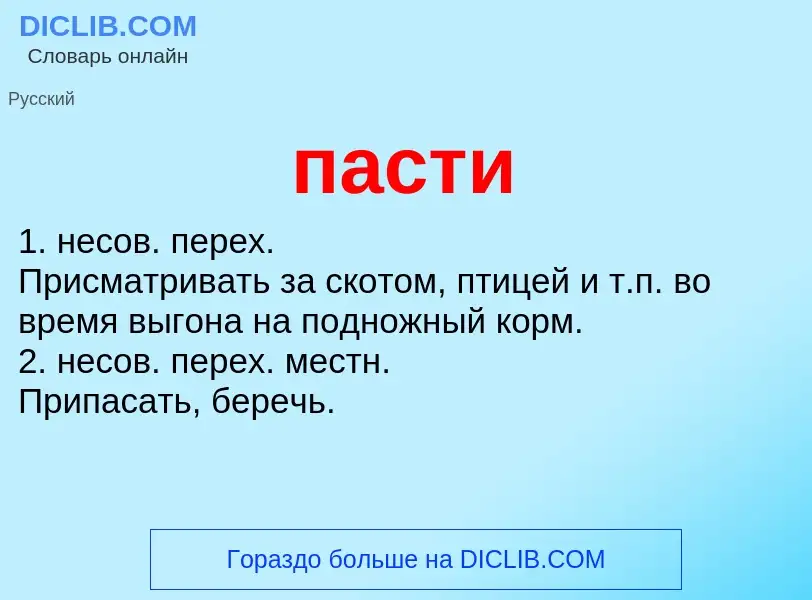 Wat is пасти - definition